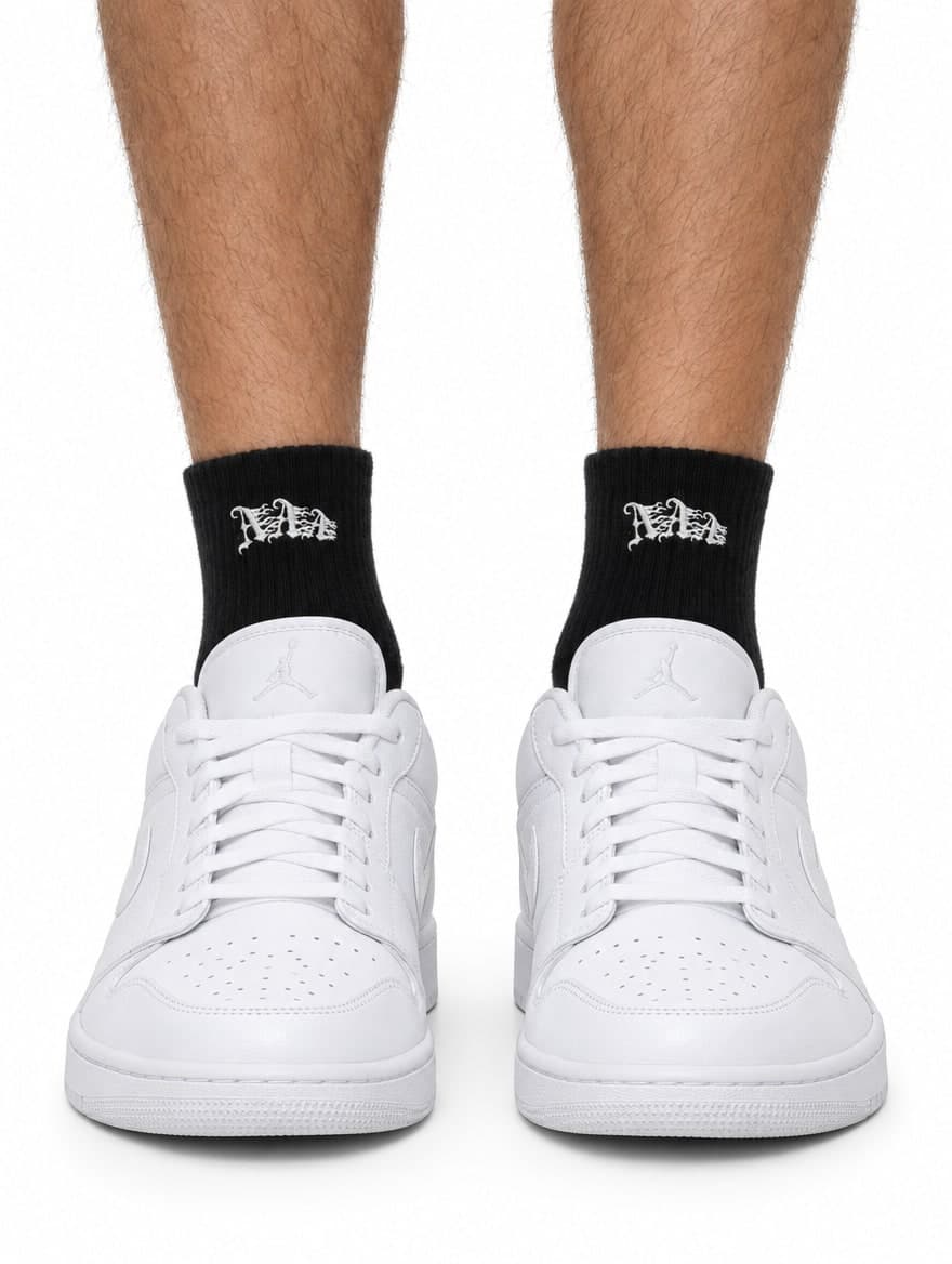 Triple “A” Front Socks Black