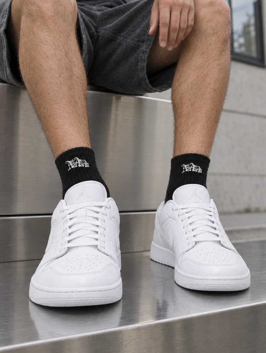 Triple “A” Front Socks Black