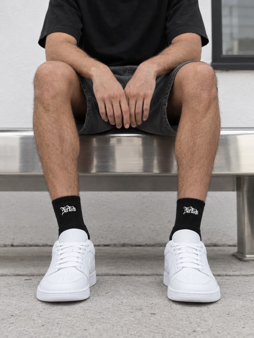 Triple “A” Front Socks Black