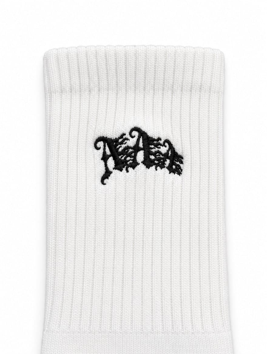 Triple “A” Front Socks White