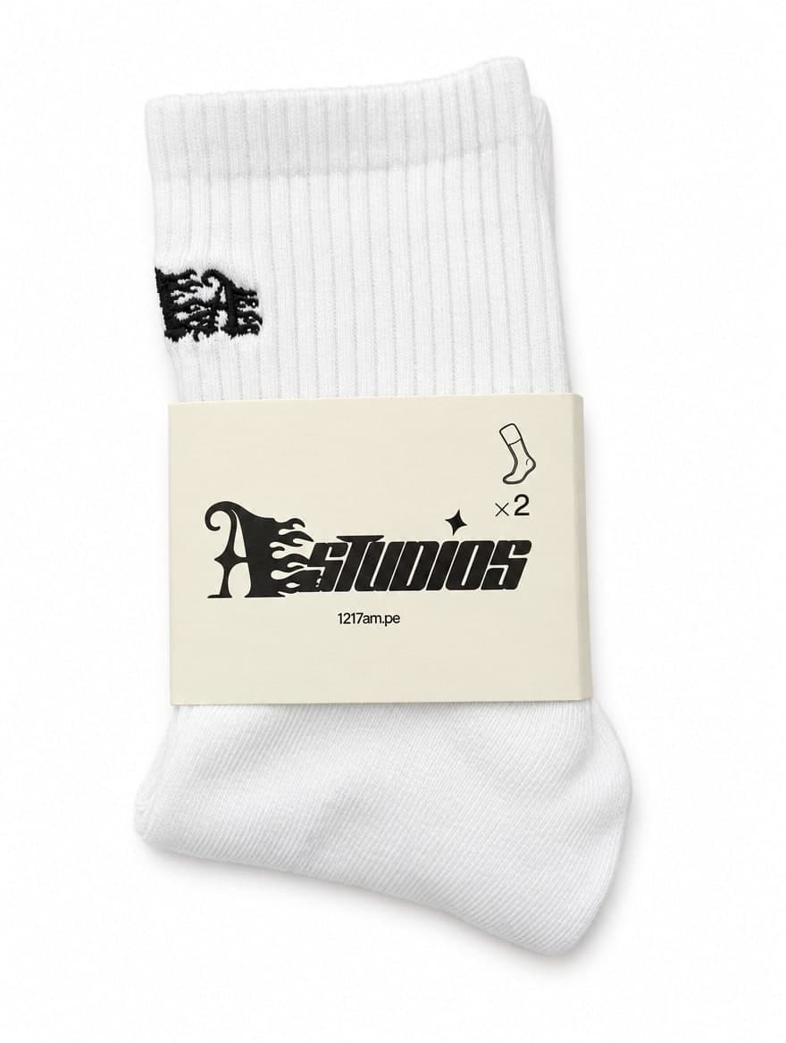 Triple “A” Front Socks White